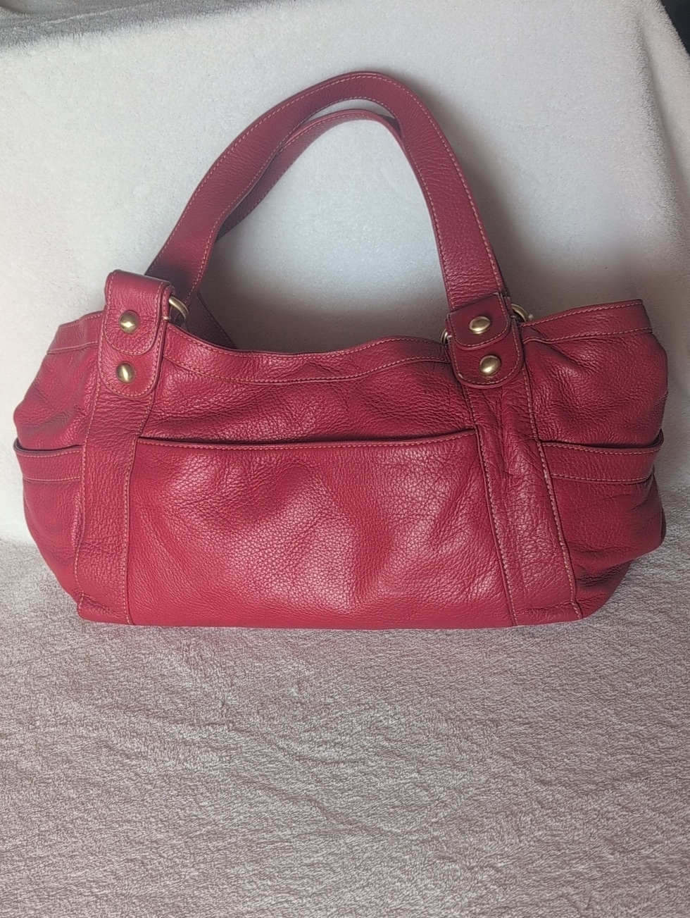 Barr+Barr Pebble Red Leather Satchel